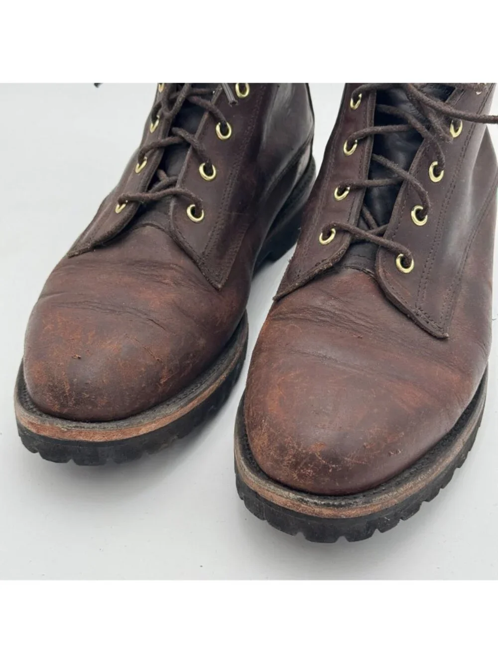 Vintage Filson Brown Leather Boots Mens 10 EE Field Chukka Smooth Toe Gumlite